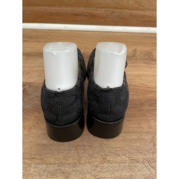 EUC GUCCI GG WOMENS LOAFER VINTAGE BLACK MONOGRAM SIZE - Picture 3 of 7